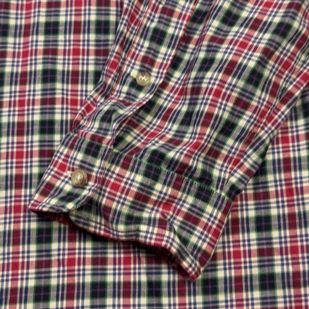Ralph Lauren Button-Down Shirt Mens 2XL Red Green Plaid Long Sleeve Classic Fit